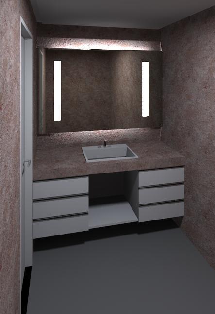 sink + table + mirror for bathroom