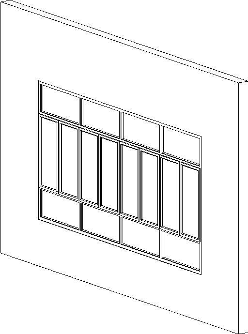 Ribbon window - 4 panel with opening sections