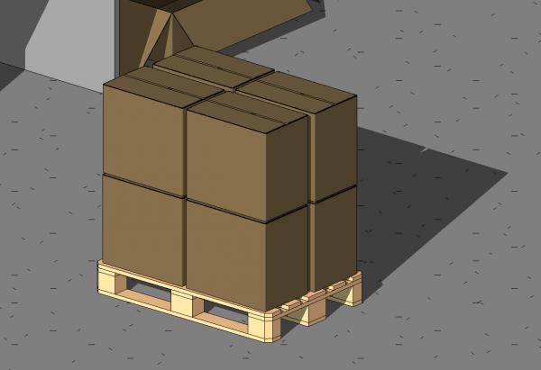 Standard Euro pallet w. boxes