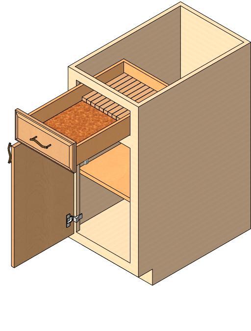 Base Cabinet, 1 door, 1 drawer, 1 drawer accessory kit