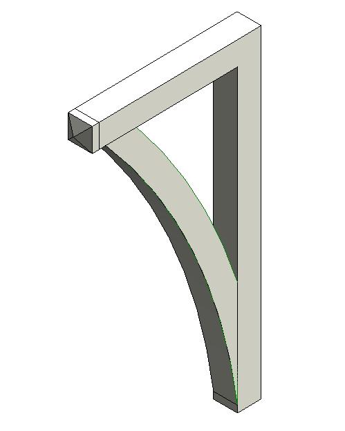 Simple parametric wall bracket w/ curved brace