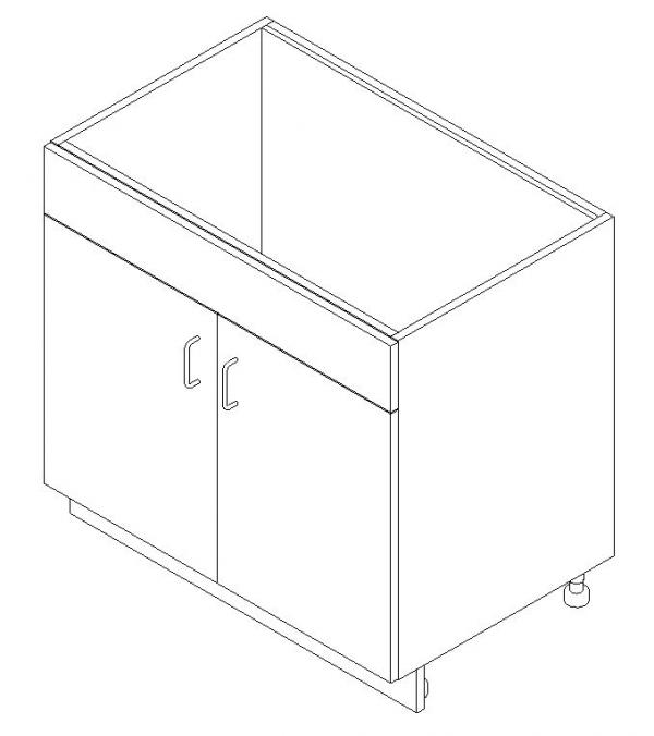 AWI 152 - Base Cabinet - False front, 2 Door