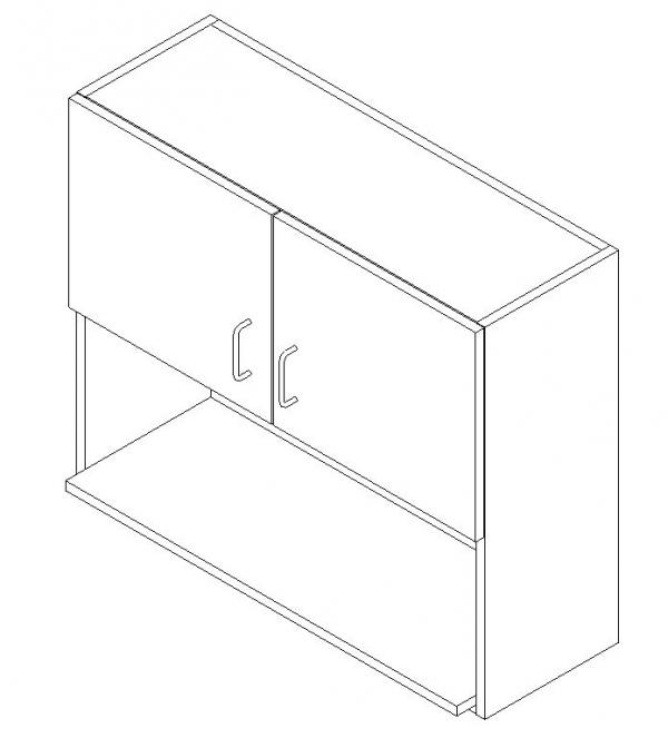 AWI 326 - Wall Cabinet - 2 Door, Microwave Shelf