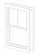 Double Hung w/ Trim, No Sill, 2-lite upper