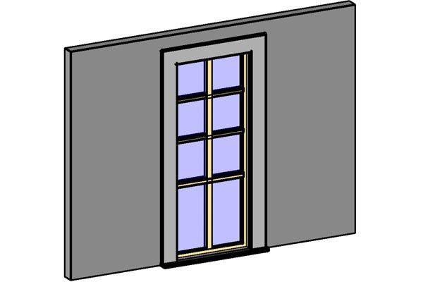 Finestrone con cornice e traversi parametrica