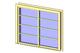 Windows - slider with trim, 4 lites, horiz muntins