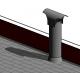 Old Style Roof duct with simple bent metal rain cover - Parametric height