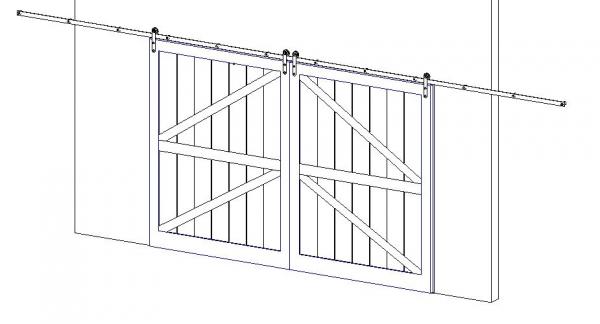 Interior double slider barn door