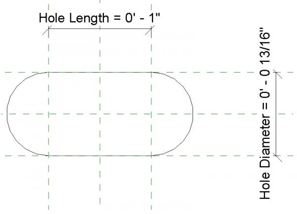 Slotted or Elongated Hole Detail Item