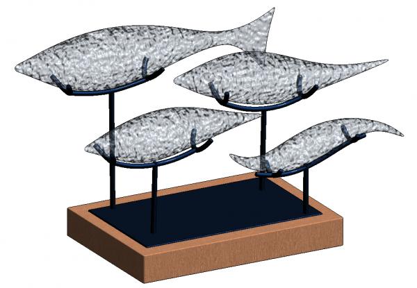 Abstract Fish Figurine