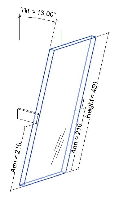 Parametric Mirror with arm for tilt