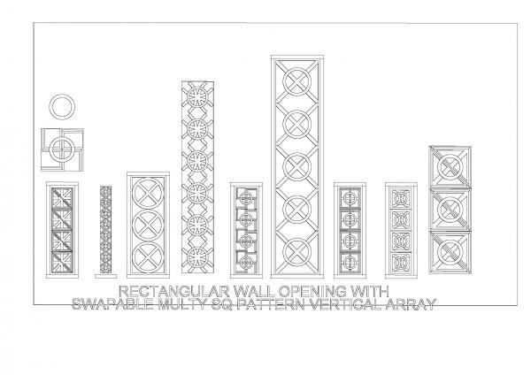 Rect Wall Opening Swapable Sq Pattern vArray