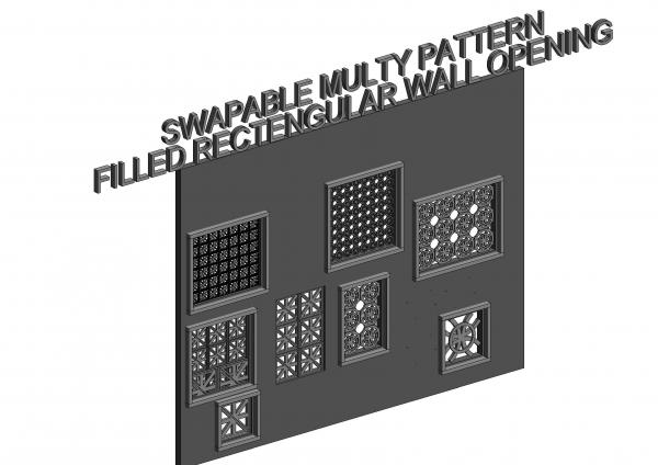 Rect Opening Swapable 10 Patterns Hor & Vert Array