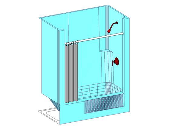 Tub/Shower w/ Shower curatin