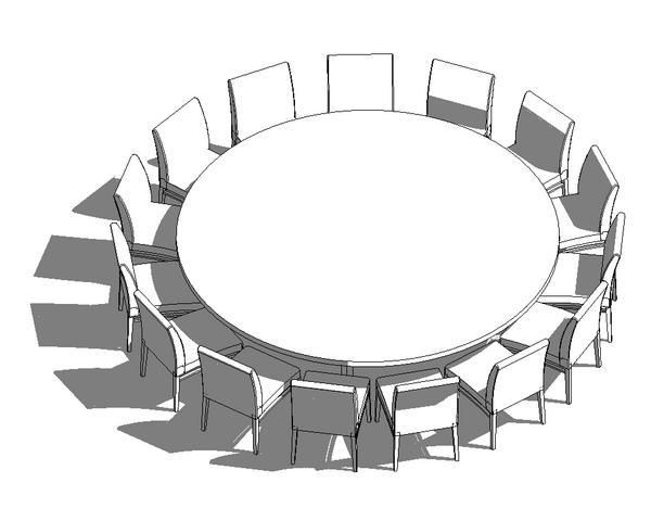 TABLE & CHAIRS: fully parametric, table > 5', chair no. changes w/ table size