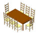 Table with 8 ladderback chairs