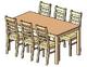 Oak Table with 6 chairs