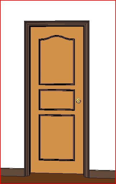 3 Panel Wooden Door with Trim - Ex Macau 1998