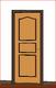 3 Panel Wooden Door with Trim - Ex Macau 1998